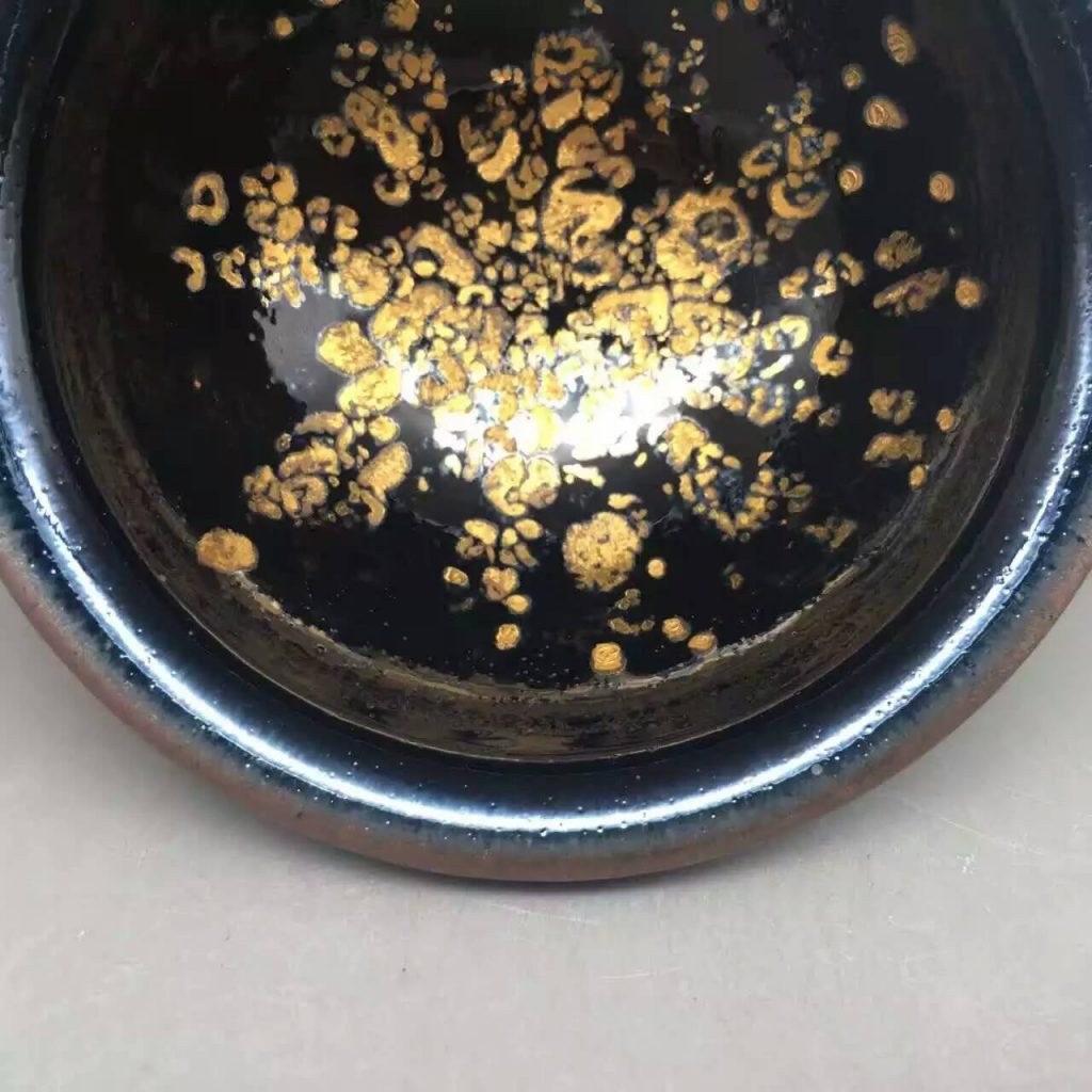 国家级工艺美术师宜兴范泽锋金油滴天目盏口径9.2高4.5完美无瑕