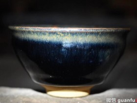 孙建兴师傅 早期 铁锈斑茶盏  束口 ：8.8 高4.8公分 收藏佳品