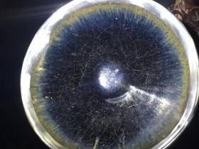 宋代老盏开片器型完整,银修缮尺寸9.7X4公分