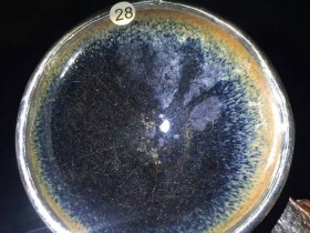 宋代老盏开片器型完整,银修缮尺寸9.4x4公分