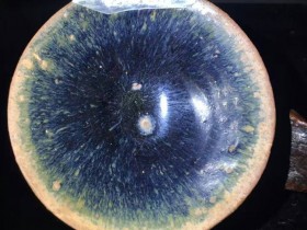 宋代兔毫老盏,银修缮尺寸9.8x3.8公分