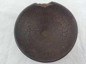 宋代老盏灰被釉盏口径9.2高4-4.5公分