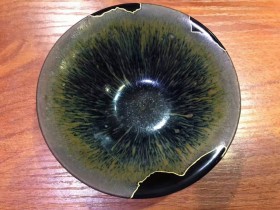 宋代建窑兔毫盏,毫纹釉色美翻