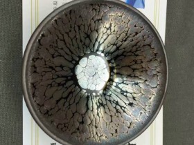 范大飞彩色鹧鸪斑灯型盏口径8.8公分高3.3公分