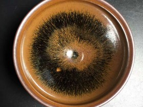 卓立固,柴烧兔毫,口径8.8高5.5