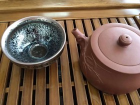 刘记寿老师8.6公分雪花滴盏!斑纹像雪花般饱满,釉面波光粼粼!