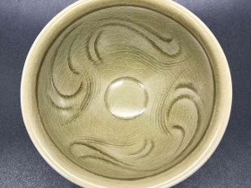 洪树德教授,孙建兴的老师,精品珠光青瓷,口径8.9高5