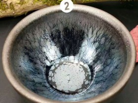 严记蓝油滴束口:口8.5高5.5