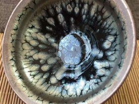 刘记寿8.5公分束口蓝油滴盏