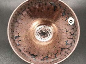 李左文师傅,精品紫金油滴盏,口径9.1高4.8