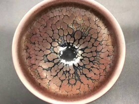 吴俭平师傅,紫金油滴盏,口径8.9高5.8