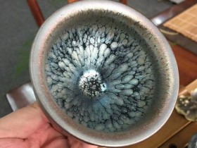 刘记寿蓝油滴玉兰杯,口径8.8高6.2