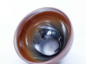 许家友老师束口兔毫盏,口径8.6公分,高5公分