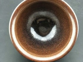 许家友大师龙窖柴烧茶沫釉盏:口径9高5.3