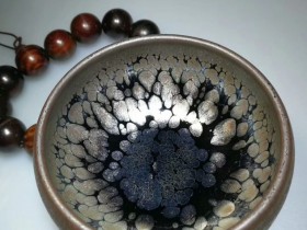 沐仙生“初心”钵体油滴,铁胎原矿物质釉:口8肚大9高5