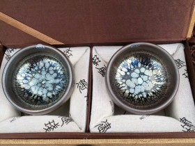 俞长生 鹧鸪斑禅定对杯:8*4