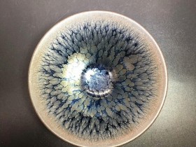 廖成军师傅 油滴斗笠盏:口径9.2*4.3