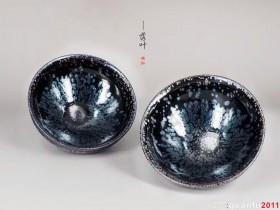 叶诗超师傅 【落叶】 蓝斑对杯