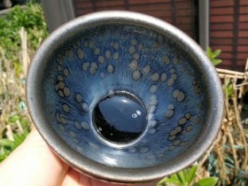 女匠人叶爱花 曜变蓝油滴:口径9*5