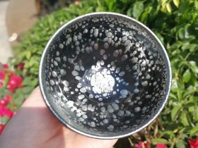 李佐文黑釉银斑:口径8.8*5.5