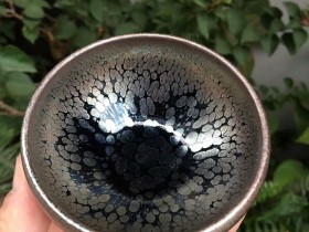 廖成军 敛口油滴盏:口径7.8*8.1*4.3