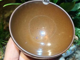 陈瑜 龙窑柴烧 柿红敛口盏:口径8.5*5