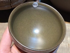 陈瑜 龙窑柴烧 茶沫釉束口盏:口径9.3*5.5