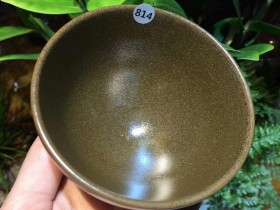 陈瑜 龙窑柴烧 茶沫釉敛口盏:口径9*5.5