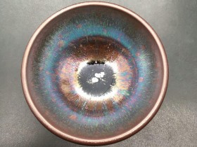 李增贵师傅 七彩曜变敛口盏:口径8.2肚大8.6高6