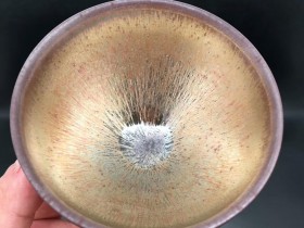 钟福寿师傅 七彩曜变紫金盏:口径9*6.2