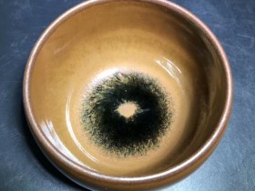 黄祥德师傅 柿红柴烧盏:口径8.3*9.3*6.2