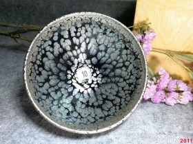李佐文黑釉银斑:口径9*5