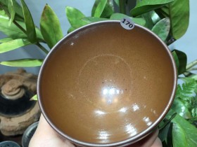 陈瑜老师 龙窑柴烧 柿红敛口盏:口径8.5*5