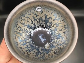 徐志摩师傅 束口油滴盏:口径9*5.3