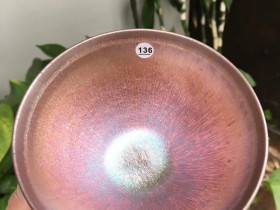 钟福寿师傅 七彩窑变紫金盏:口径8.9*5.7