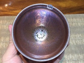 俞利民 红颜 彩金盏:口径9*5.3