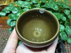 陈忠华师傅 冰裂纹茶沫釉 禅定盏:口径7.5*4.5