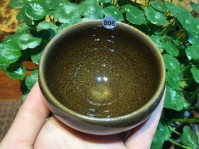 陈忠华 冰裂纹茶沫釉 禅定杯:口径7.5*4.5