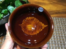 丁家相老师 黄金木叶盏:口径8.3*4.3