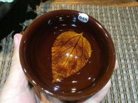 丁家相老师 黄金木叶盏:口径8.3*4.3