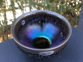 谢航师傅 七彩油滴盏:口径8.9*5.7