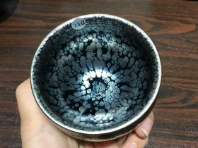 范国生老师 油滴香炉束口盏:口径8*5.3