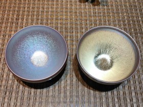 范国生老师 溢彩流光对盏:敛口口径8.8*4.8 束口口径8.8*5.8