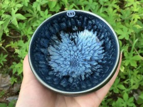 白炳政 百花敛口盏:口径9.5*5
