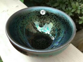 周勇师傅 七彩曜变油滴盏:口径8.9*5.1