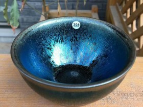 陆子旺师傅 七彩曜变油滴盏:口径9.3*5.3