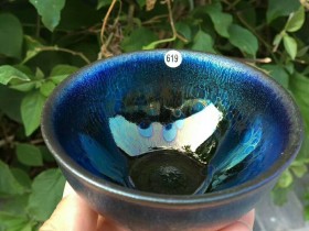 陆子旺师傅 七彩曜变油滴盏:口径9.5*5.5