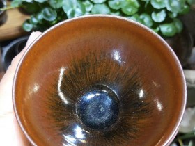 柳溪堂老师 龙窑柴烧 兔毫手握蛋杯 口径8