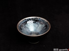 巫海涛老师 精致雪花滴 黑釉银斑盏
