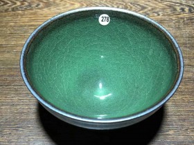 龙窑柴烧作品:翡翠绿冰裂纹! 范永寿师傅作品!